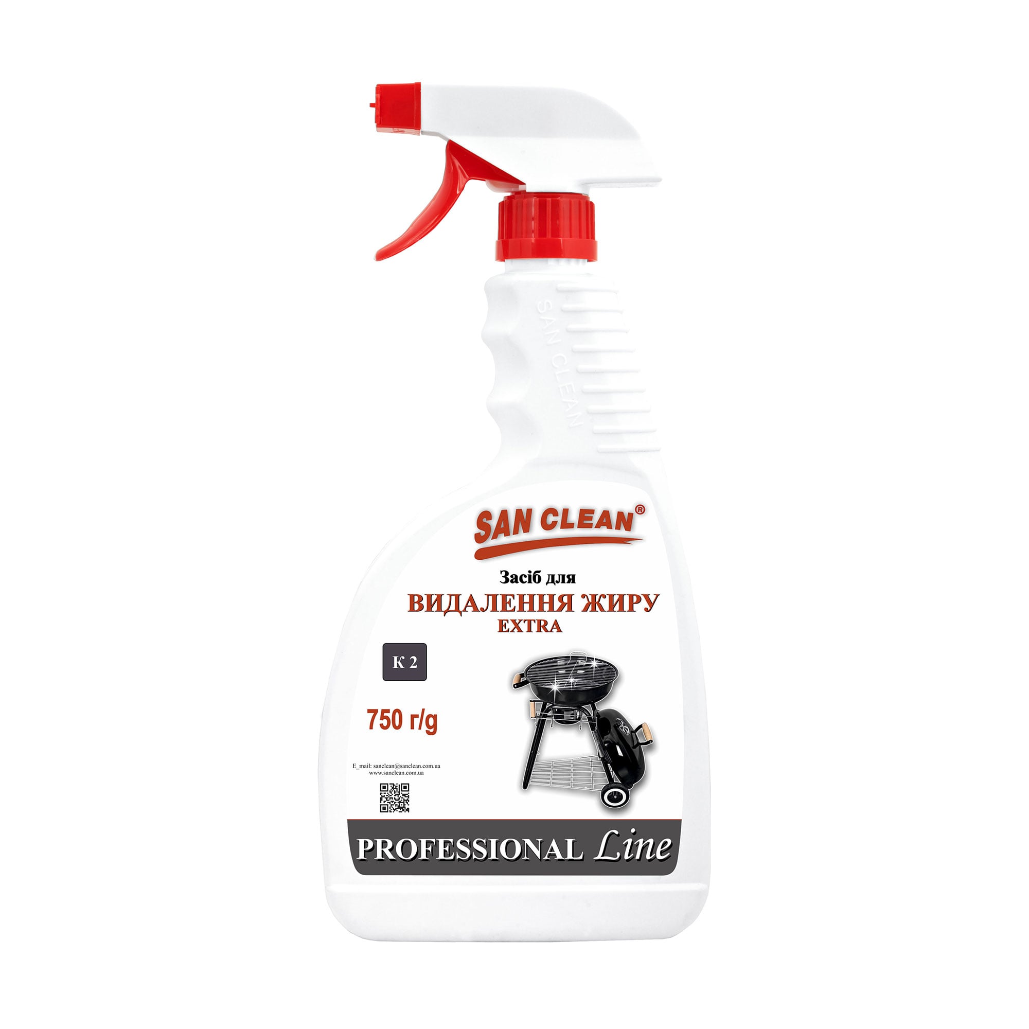 Засіб для видалення жиру San Clean Extra Professional Line з розпилювачем, 750 г